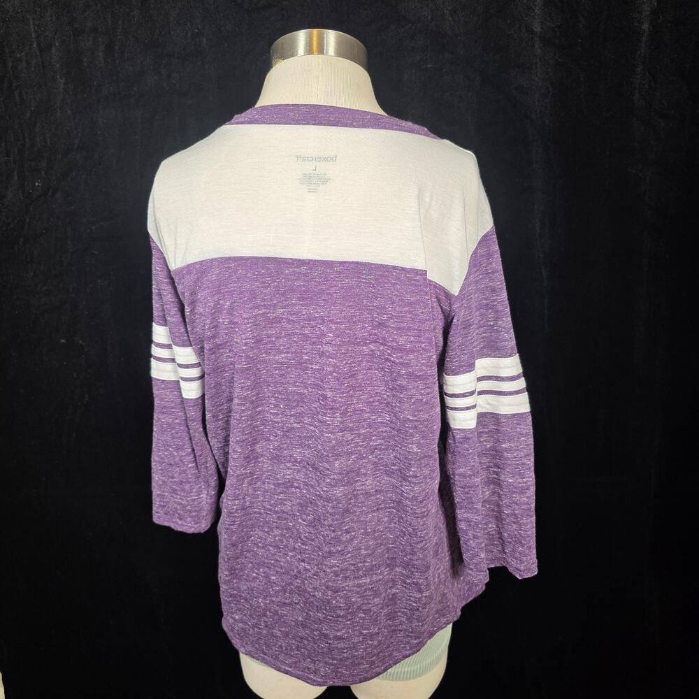LSU Purple & White "Glory Days Tee" Gold "LSU" & Tiger Eye Graphic Boxcraft NEW